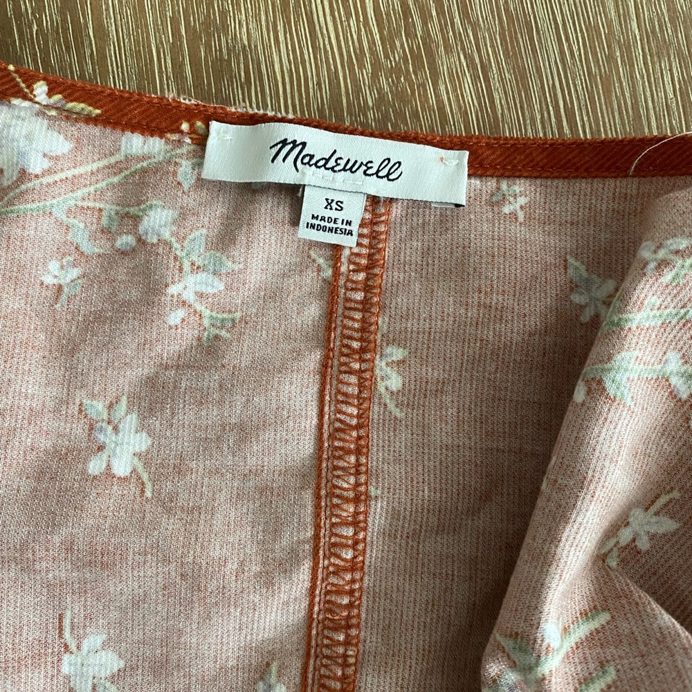 Madewell Corduroy Button-Front Puff Sleeve Top in Farmstand Bouquet Size XS - Picture 6 of 13